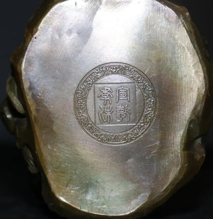 China brass five child maitreya Buddha crafts statue
