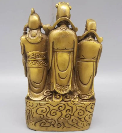 China brass five god of wealth crafts statue