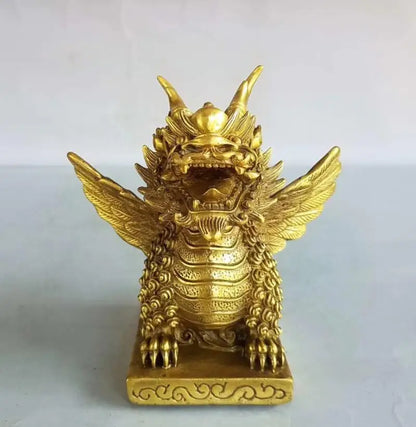 China brass fly Kirin crafts statue