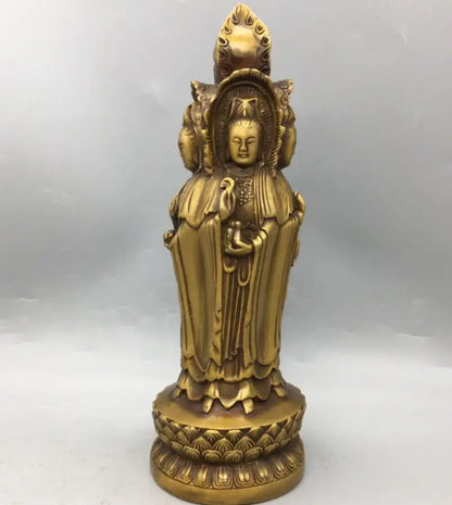 China brass four surface Goddess of mercy Buddha crafts statue