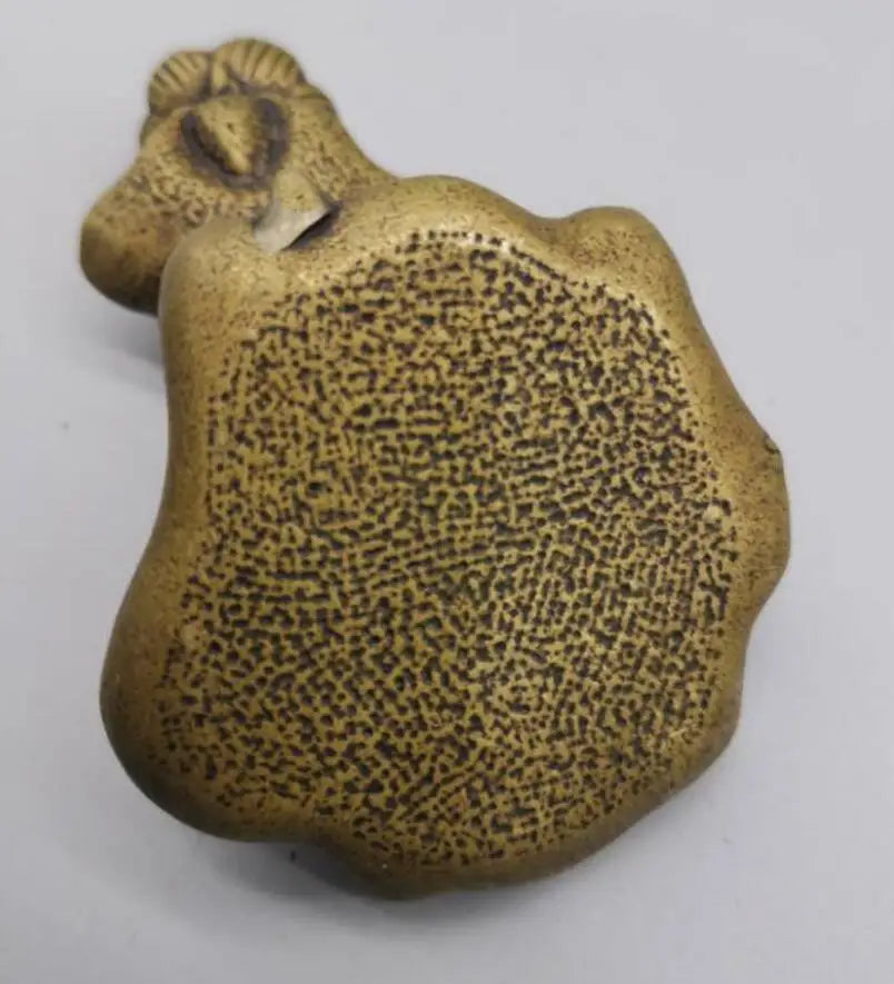 China brass frog Lotus leaf Backflow incense small crafts statue