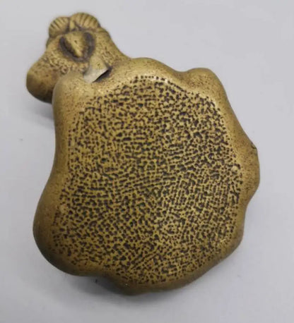 China brass frog Lotus leaf Backflow incense small crafts statue