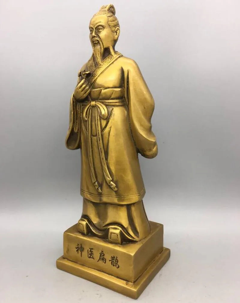 China brass god doctor Bian Que crafts statue