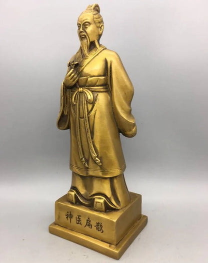 China brass god doctor Bian Que crafts statue