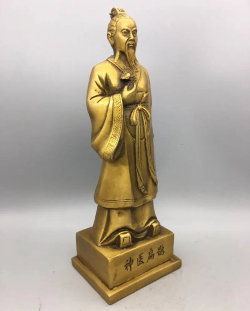 China brass god doctor Bian Que crafts statue