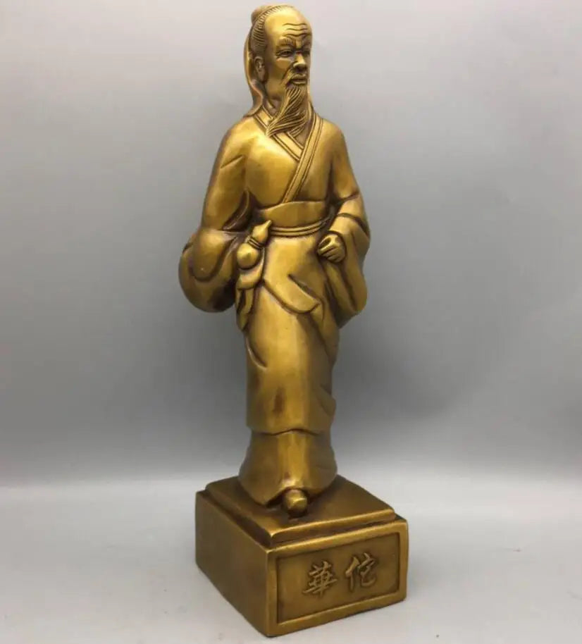 China brass god doctor medicine king Hua tuo crafts statue