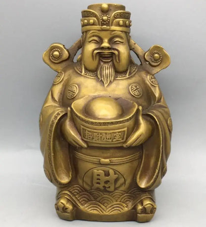China brass god of wealth Buddha small crafts statue