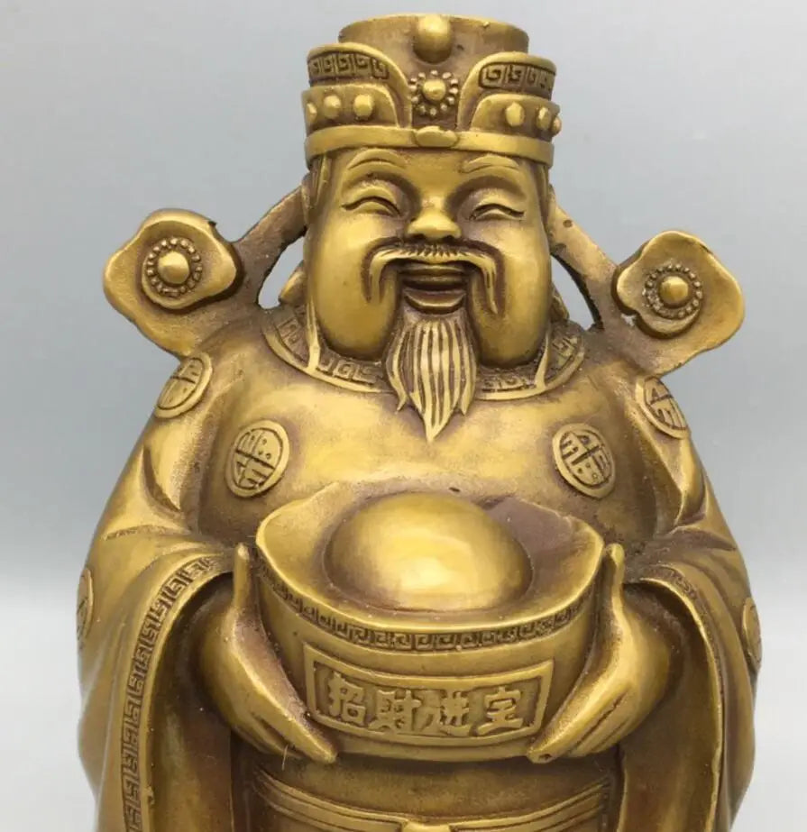 China brass god of wealth Buddha small crafts statue