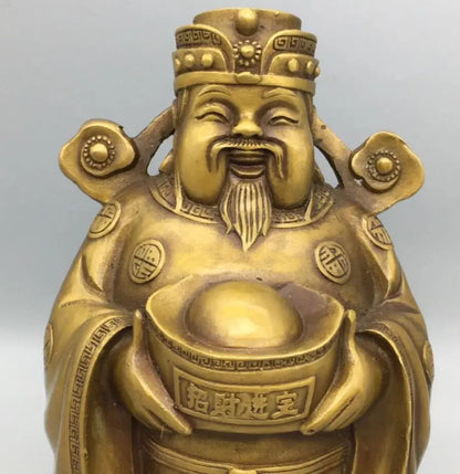 China brass god of wealth Buddha small crafts statue