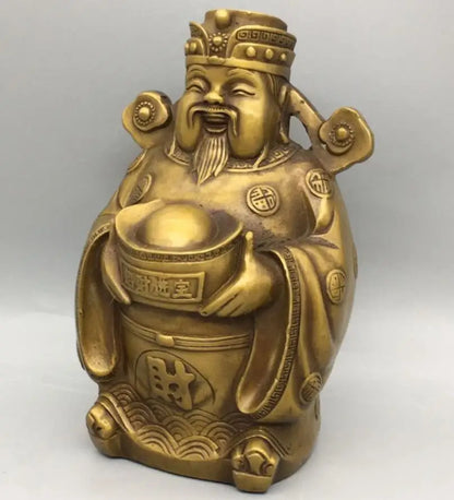 China brass god of wealth Buddha small crafts statue