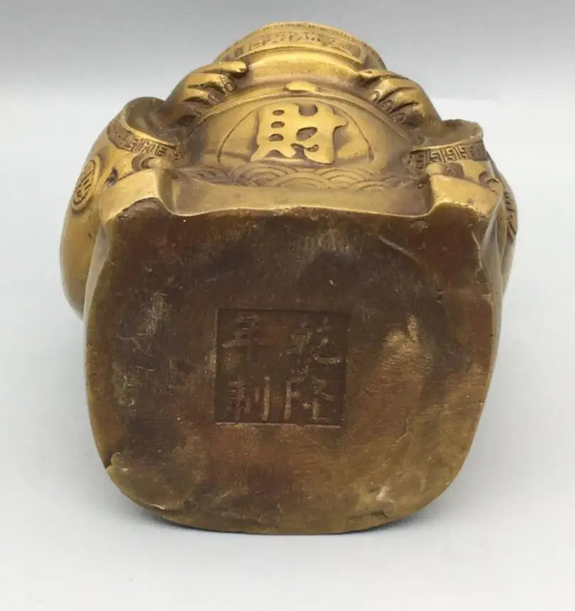 China brass god of wealth Buddha small crafts statue