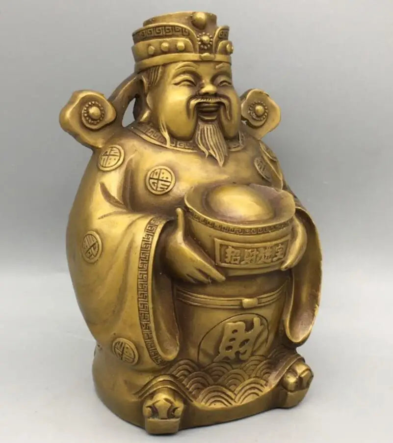 China brass god of wealth Buddha small crafts statue