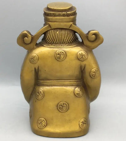 China brass god of wealth Buddha small crafts statue