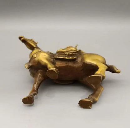 China brass god of wealth riding horse crafts statue