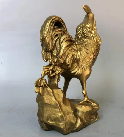 China brass gold cock crafts statue
