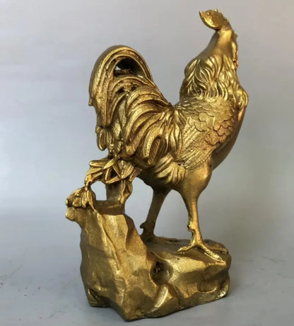 China brass gold cock crafts statue