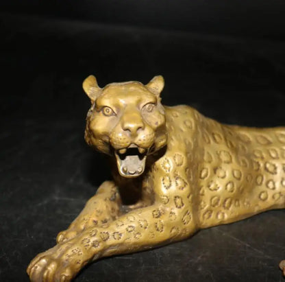 China brass gold money leopard crafts statue