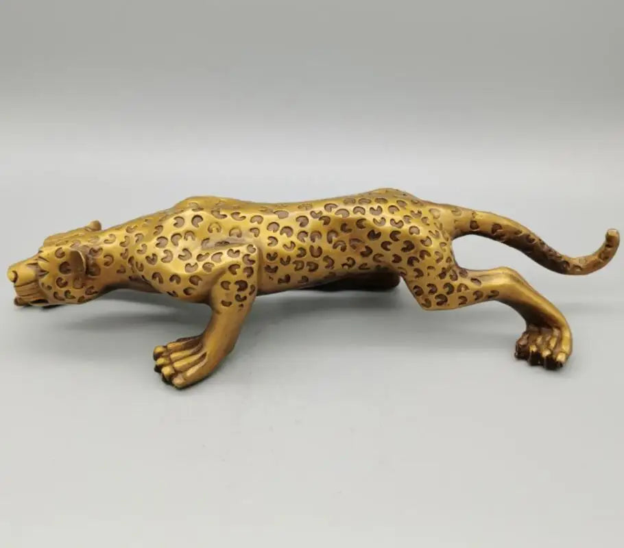 China brass gold money leopard crafts statue