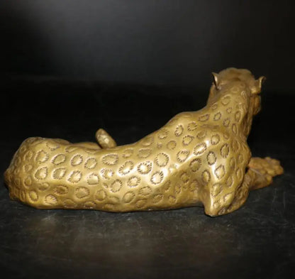 China brass gold money leopard crafts statue