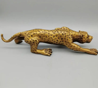 China brass gold money leopard crafts statue