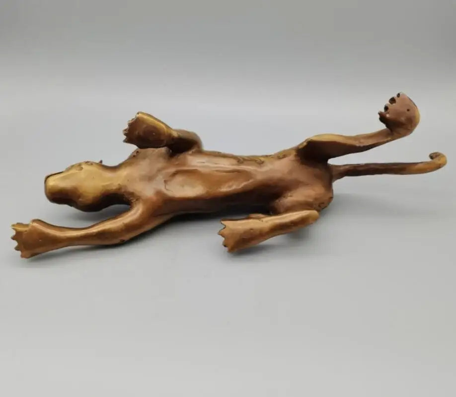 China brass gold money leopard crafts statue
