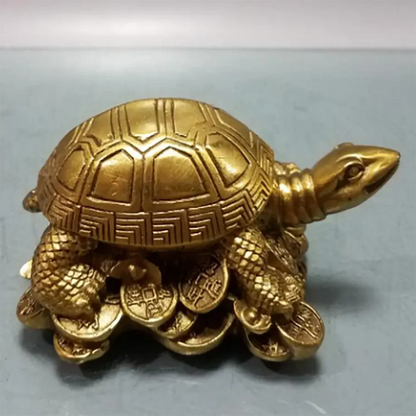 China brass gold money turtle small crafts statue