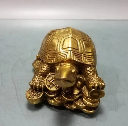 China brass gold money turtle small crafts statue