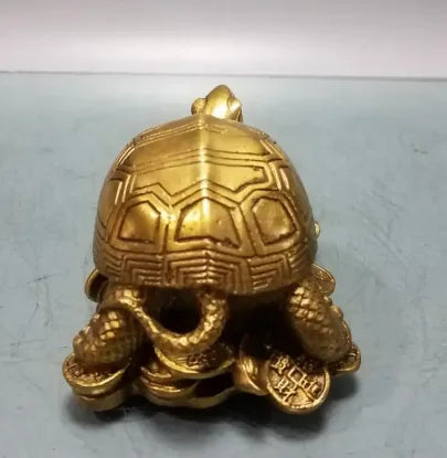 China brass gold money turtle small crafts statue