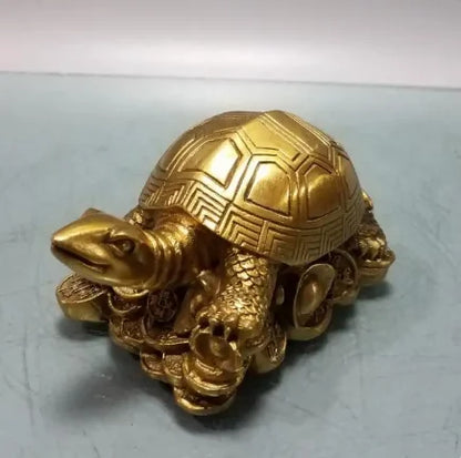 China brass gold money turtle small crafts statue