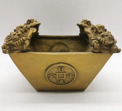 China brass gold toad cornucopia crafts statue