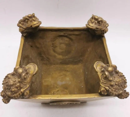China brass gold toad cornucopia crafts statue