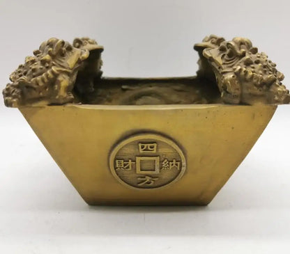 China brass gold toad cornucopia crafts statue