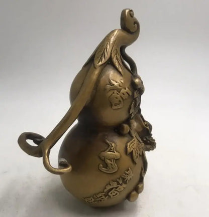 China brass gold toad gourd crafts statue