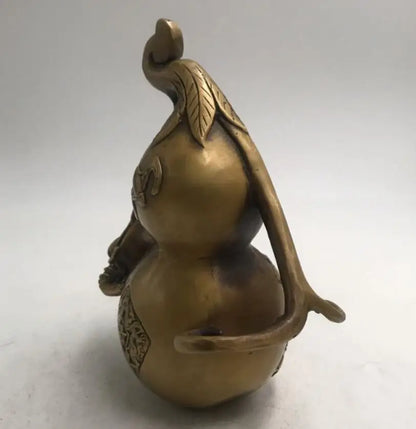 China brass gold toad gourd crafts statue