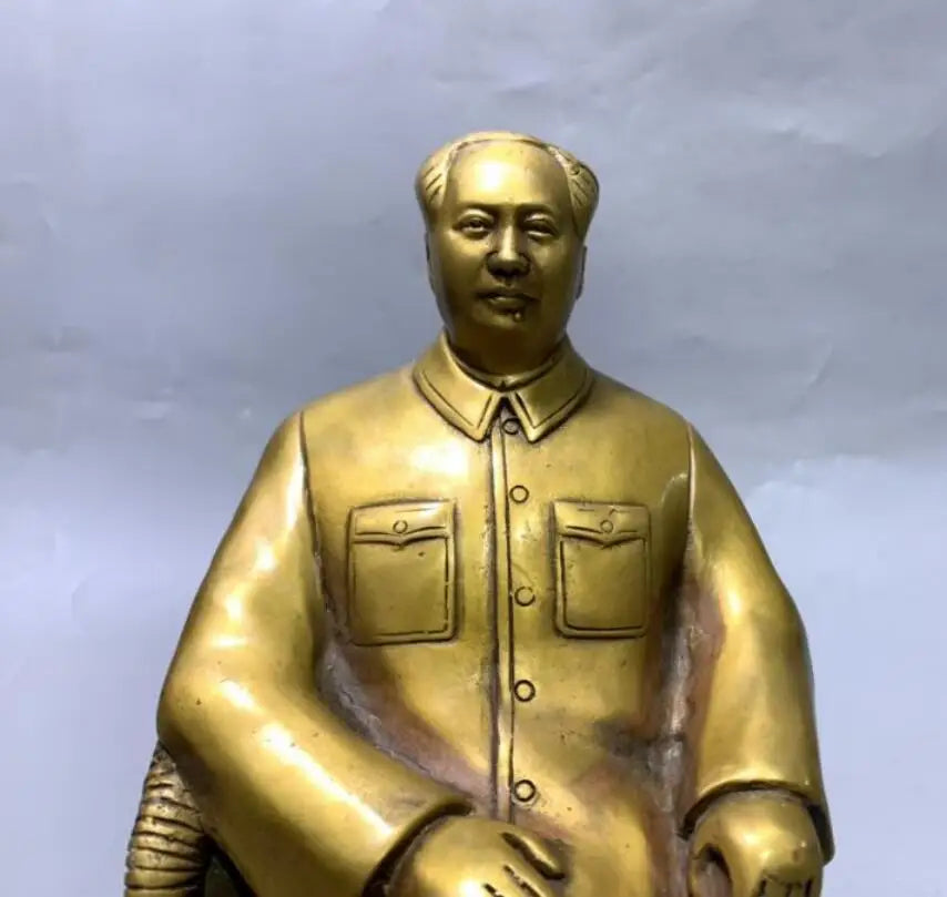 China brass great leader Chairman Mao sit crafts statue