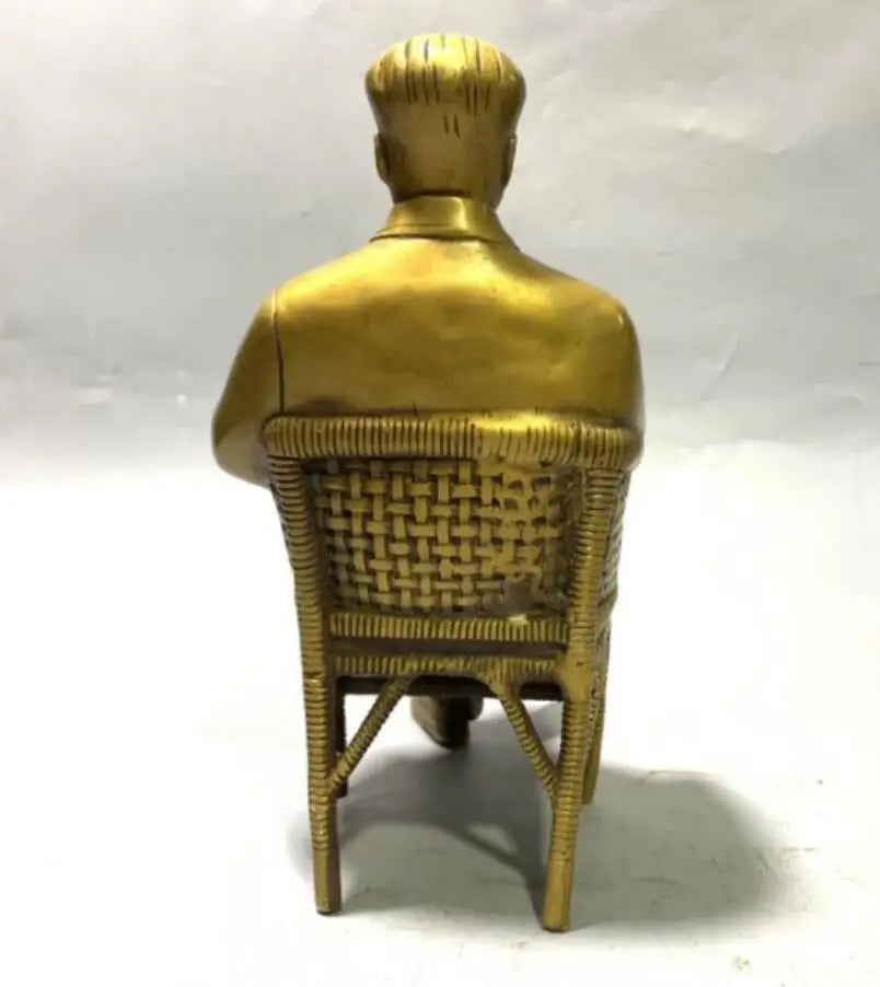 China brass great leader Chairman Mao sit crafts statue