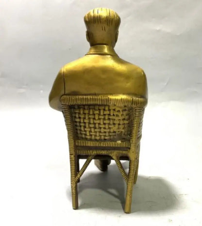 China brass great leader Chairman Mao sit crafts statue