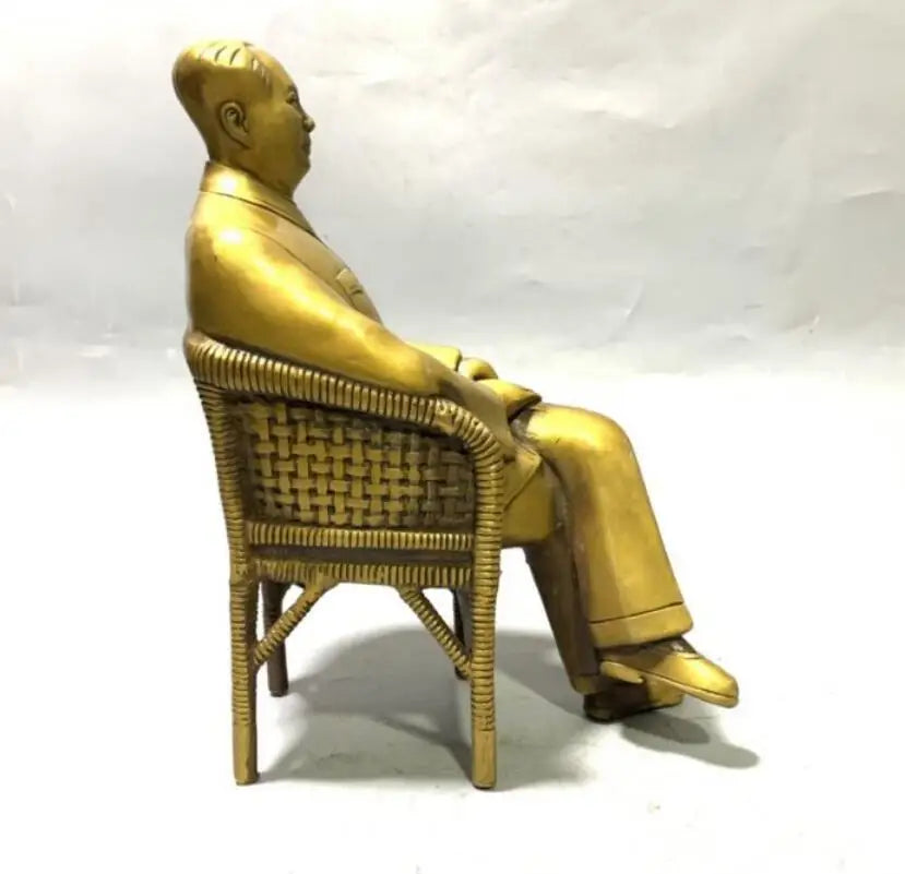 China brass great leader Chairman Mao sit crafts statue