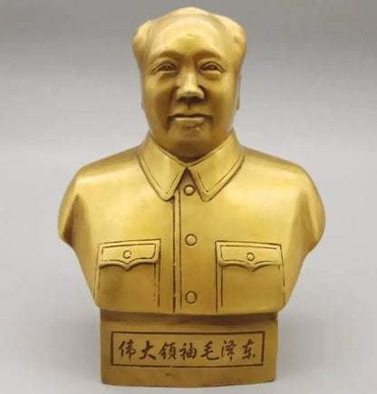 China brass great leader Mao Zedong Head portrait crafts statue