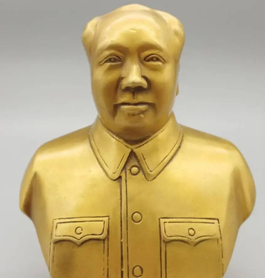 China brass great leader Mao Zedong Head portrait crafts statue