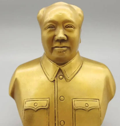China brass great leader Mao Zedong Head portrait crafts statue