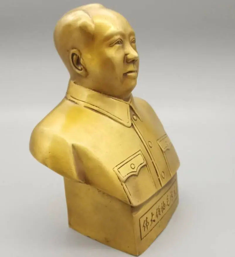 China brass great leader Mao Zedong Head portrait crafts statue