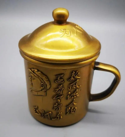 China brass great leader Mao Zedong cup crafts statue