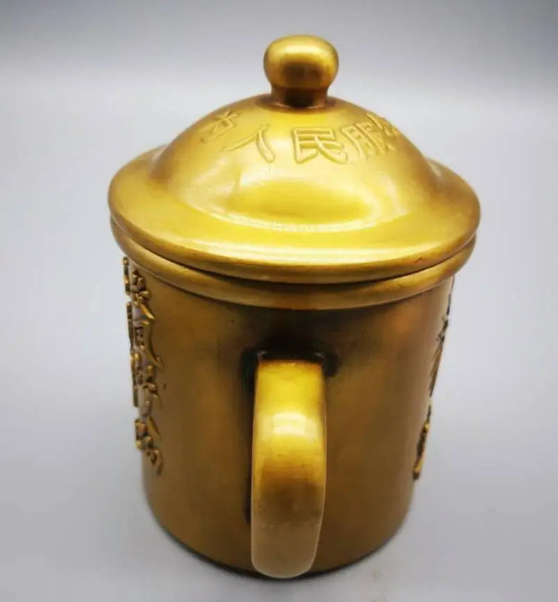 China brass great leader Mao Zedong cup crafts statue