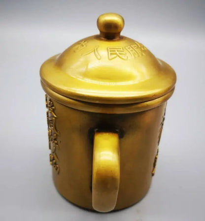 China brass great leader Mao Zedong cup crafts statue
