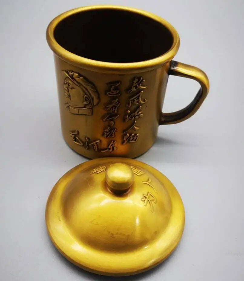 China brass great leader Mao Zedong cup crafts statue
