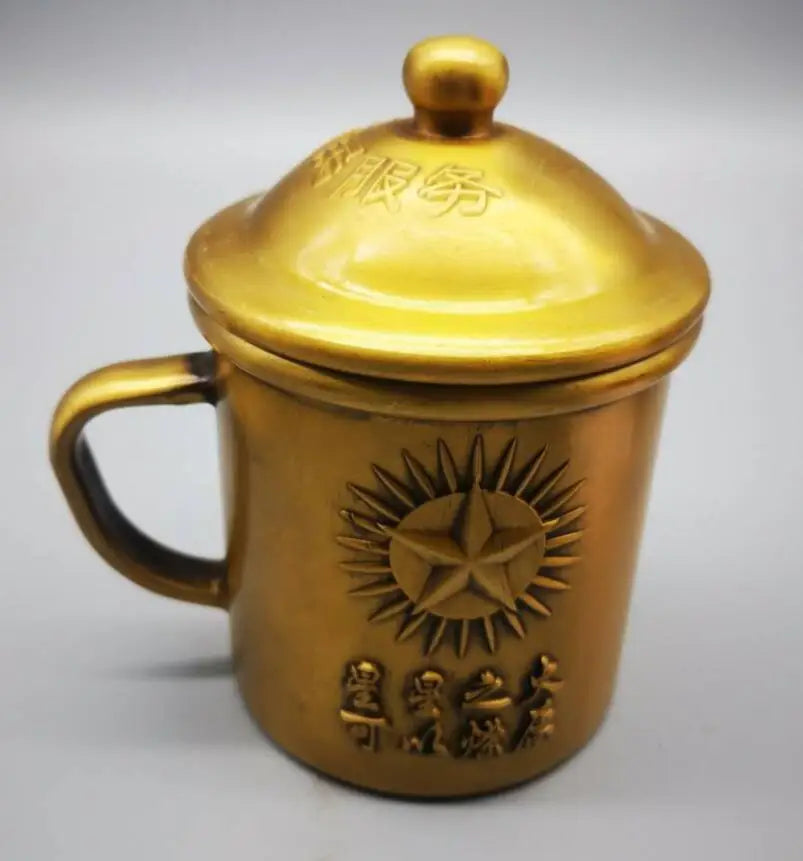 China brass great leader Mao Zedong cup crafts statue