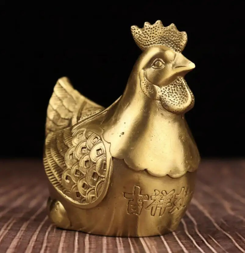 China brass hen lay eggs crafts statue