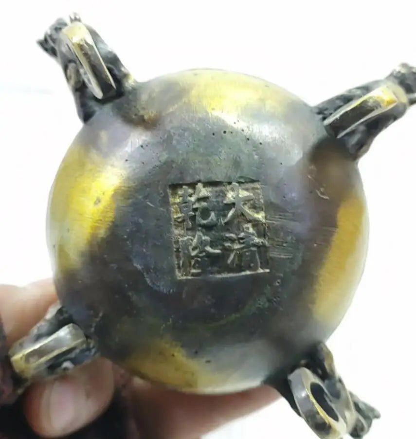 China brass horse Treads qiankun crafts statue