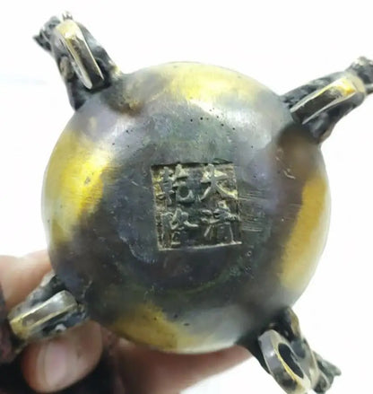 China brass horse Treads qiankun crafts statue
